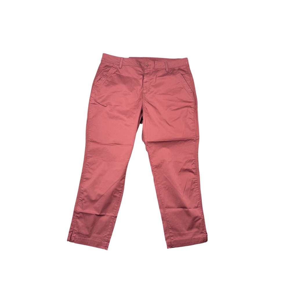 Eddie Bauer Womens‎ Size 18 Cropped Chino Pants Casual Crop Red Pink